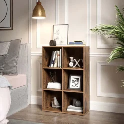 Discount SONGMICS Meuble rangement 6 casiers blanc