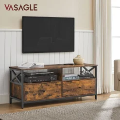 Discount SONGMICS Meuble rangement 2 tiroirs Marron Rustique