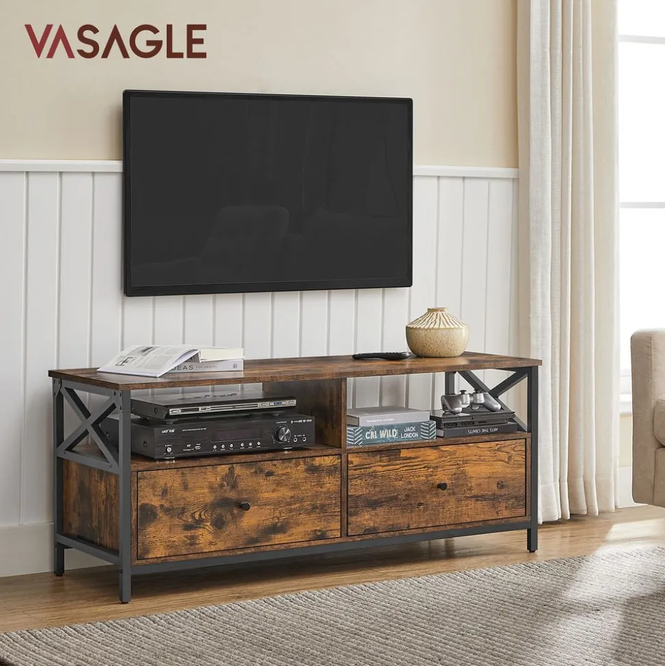 Discount SONGMICS Meuble rangement 2 tiroirs Marron Rustique