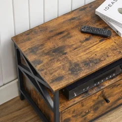 Discount SONGMICS Meuble rangement 2 tiroirs Marron Rustique