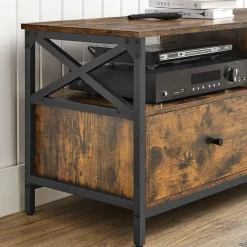 Discount SONGMICS Meuble rangement 2 tiroirs Marron Rustique