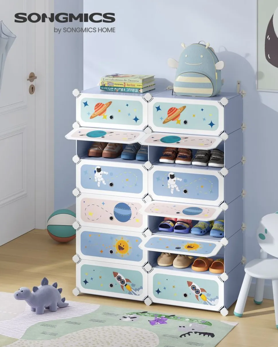 Store SONGMICS Meuble Rangement Enfant 16 Cubes