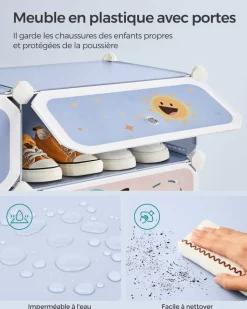 Store SONGMICS Meuble Rangement Enfant 16 Cubes