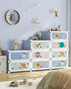 Store SONGMICS Meuble Rangement Enfant 16 Cubes