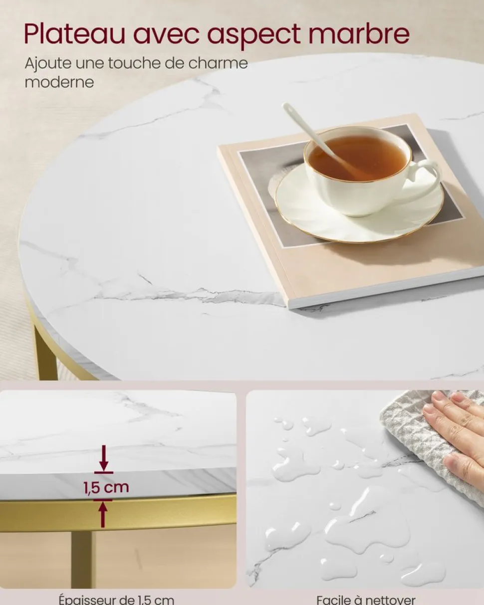 Outlet SONGMICS Meuble salle de bain 2 tiroirs Blanc