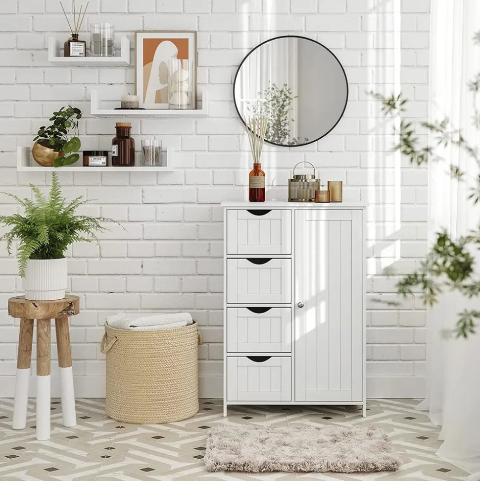 Clearance SONGMICS Meuble salle de bain Blanc
