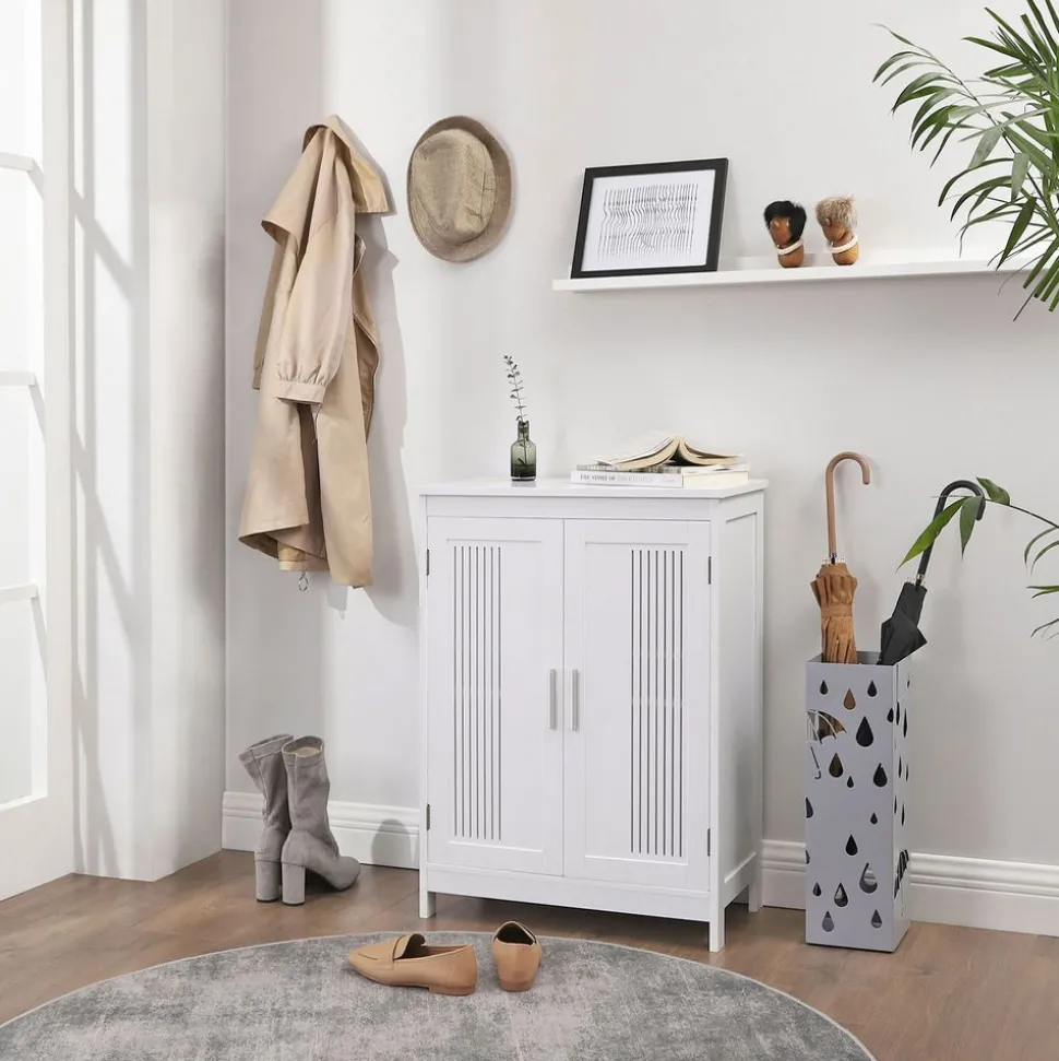 Hot SONGMICS Meuble salle de bain effet marbre Blanc