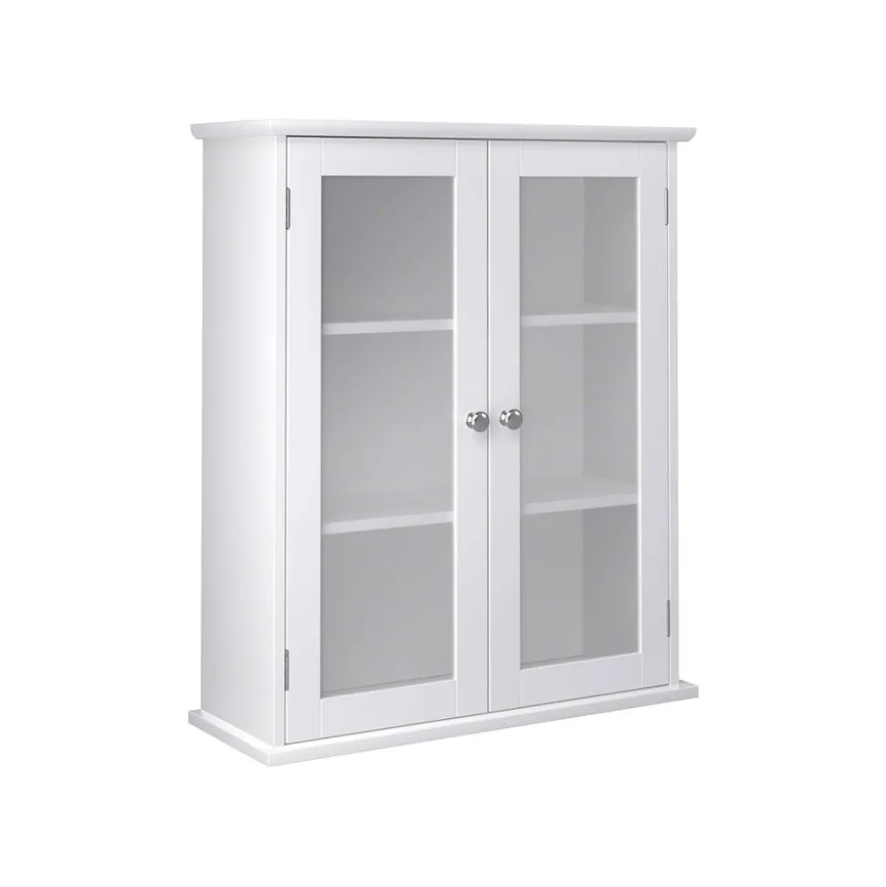 Fashion SONGMICS Meuble salle de bain sur pieds Blanc