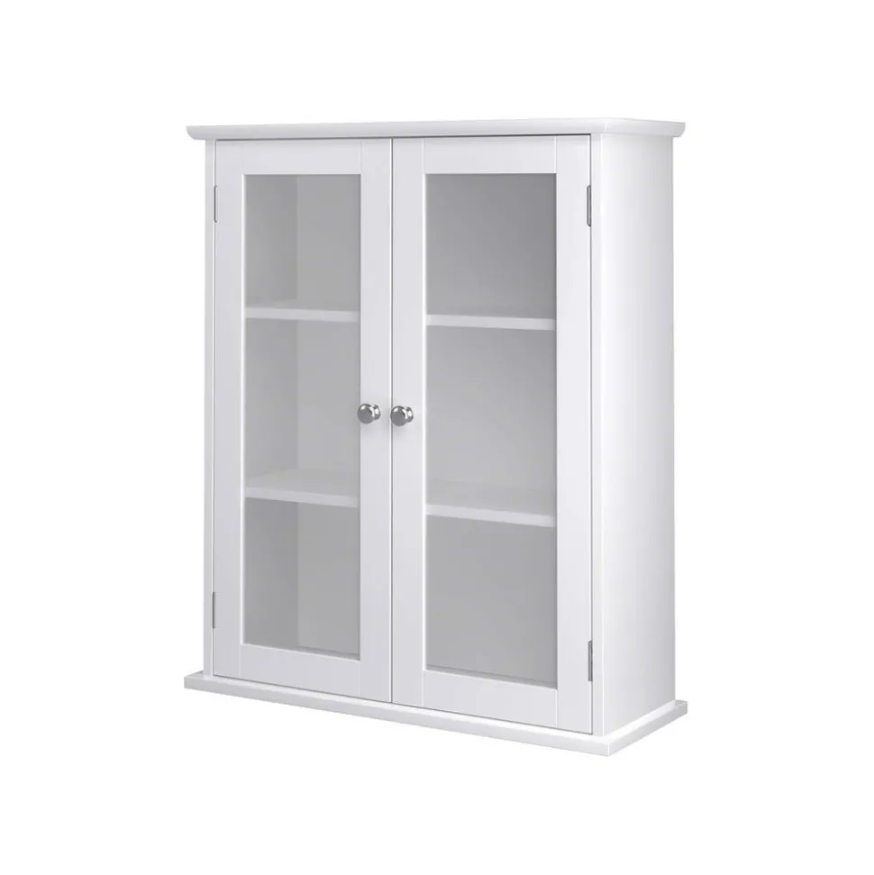 Fashion SONGMICS Meuble salle de bain sur pieds Blanc