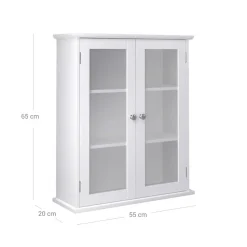 Fashion SONGMICS Meuble salle de bain sur pieds Blanc