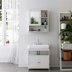 Clearance SONGMICS Meuble salle de bain tiroir Blanc