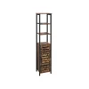 Outlet SONGMICS Meuble sous lavabo 60 x 30 x 60 cm avec cadre en acier marron rustique et noir
