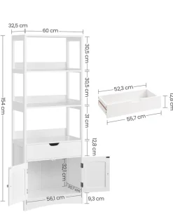 New SONGMICS Meuble sous lavabo blanc