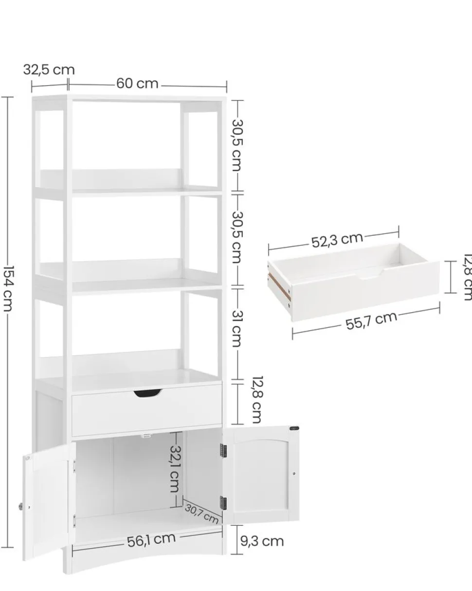 New SONGMICS Meuble sous lavabo blanc