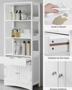 New SONGMICS Meuble sous lavabo blanc