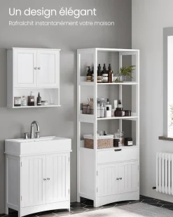 New SONGMICS Meuble sous lavabo blanc