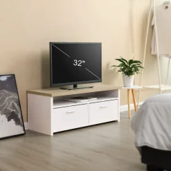 Best SONGMICS Meuble TV 3 compartiments Blanc