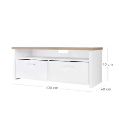 Best SONGMICS Meuble TV 3 compartiments Blanc