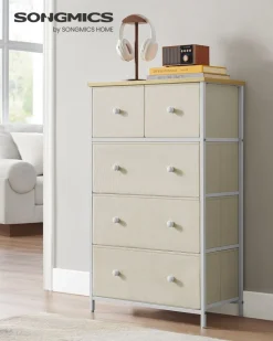 Outlet SONGMICS Meuble TV 2 portes rustique Marron Rustique