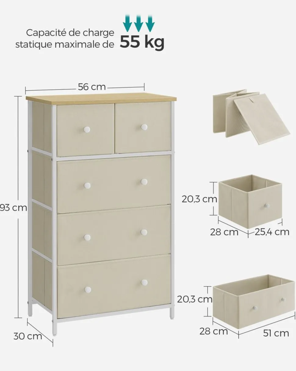 Outlet SONGMICS Meuble TV 2 portes rustique Marron Rustique