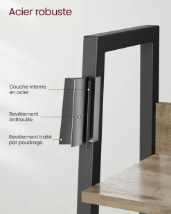 Cheap SONGMICS Meuble TV 3 tiroirs 3 étagères marron rustique et noir