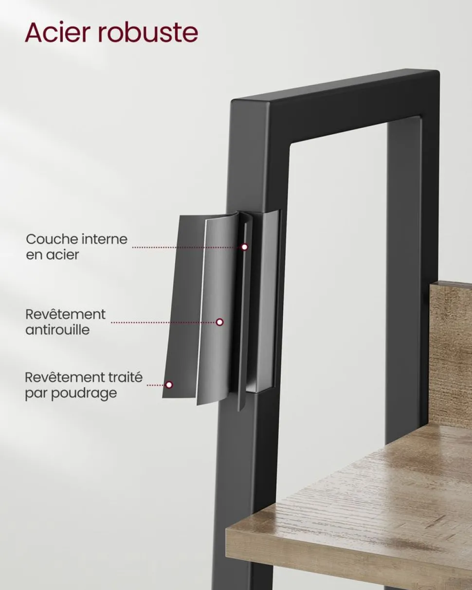 Cheap SONGMICS Meuble TV 3 tiroirs 3 étagères marron rustique et noir