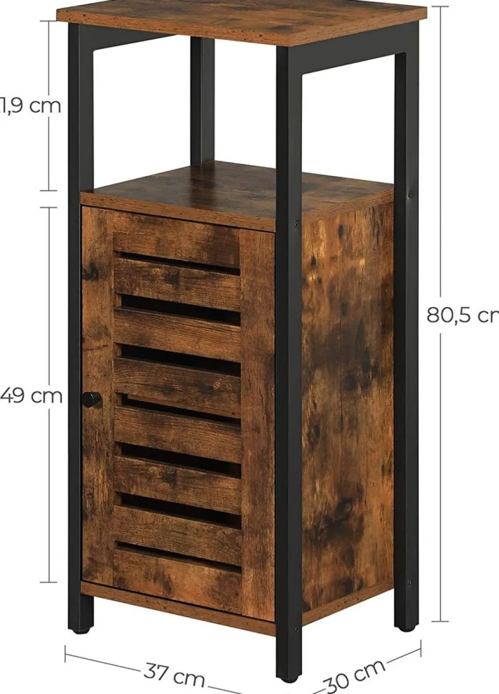 Store SONGMICS Meuble TV avec étagères Brun Vintage Noir