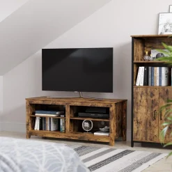 Outlet SONGMICS Meuble TV avec trous câbles Blanc