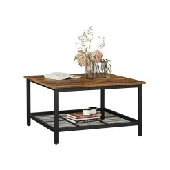 Discount SONGMICS Meuble TV design X Brun Vintage Noir