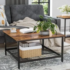 Discount SONGMICS Meuble TV design X Brun Vintage Noir