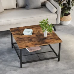 Discount SONGMICS Meuble TV design X Brun Vintage Noir