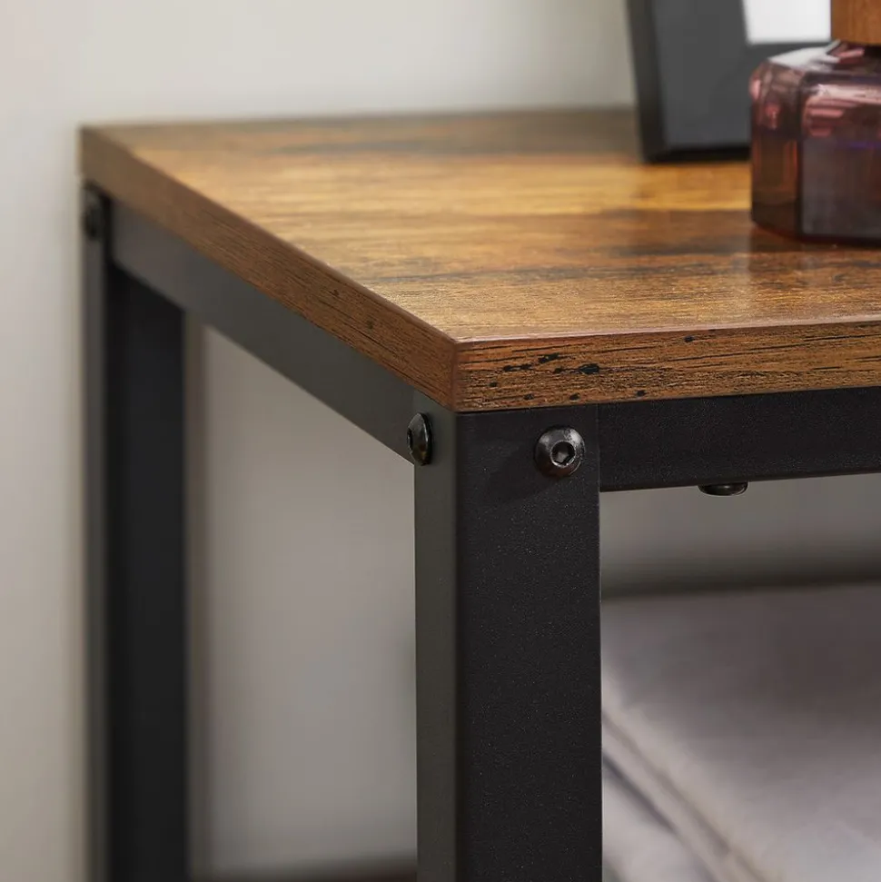 Hot SONGMICS Meuble TV grille Marron Rustique