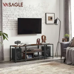 Clearance SONGMICS Meuble TV industriel Marron Rustique + Noir