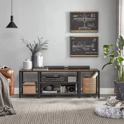 Clearance SONGMICS Meuble TV industriel Marron Rustique + Noir