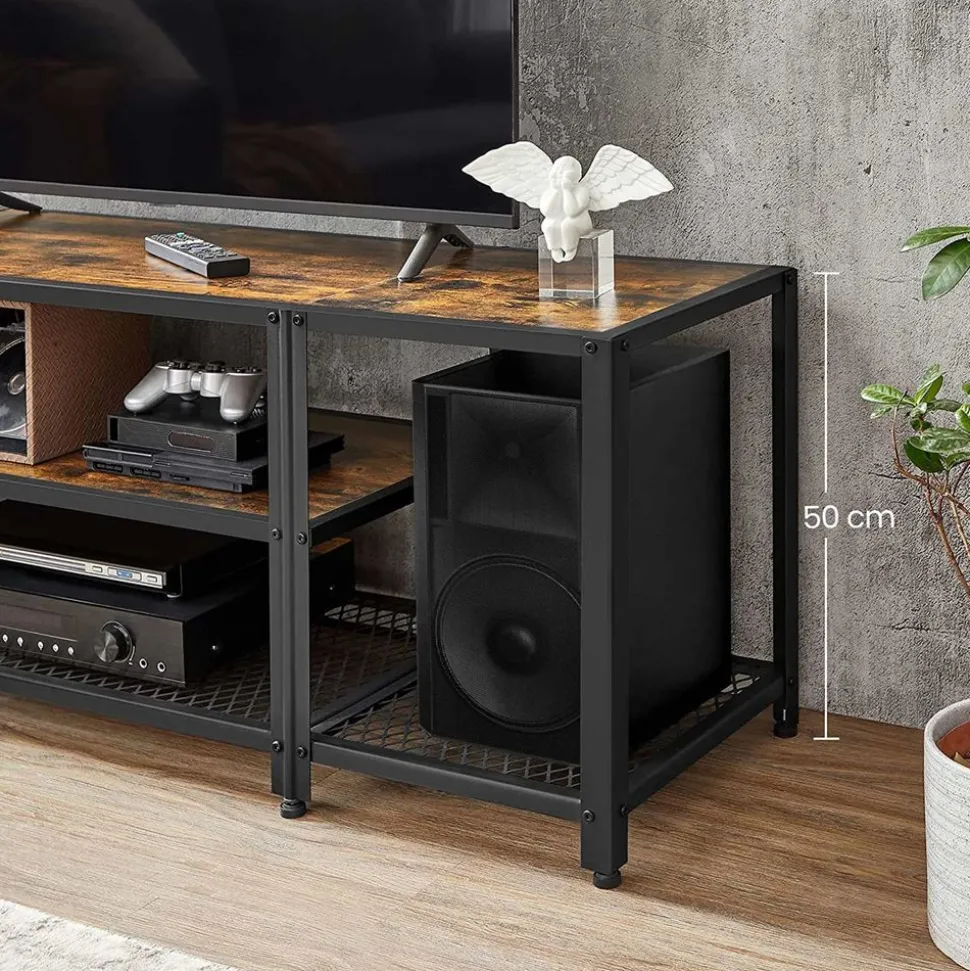 Clearance SONGMICS Meuble TV industriel Marron Rustique + Noir