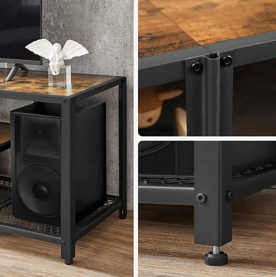 Clearance SONGMICS Meuble TV industriel Marron Rustique + Noir