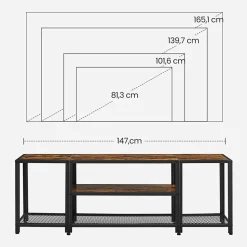 Clearance SONGMICS Meuble TV industriel Marron Rustique + Noir