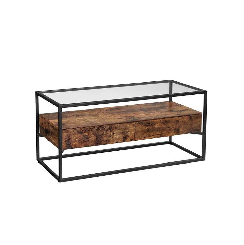 Hot SONGMICS Meuble TV jusqu’à 55 pouces Noir