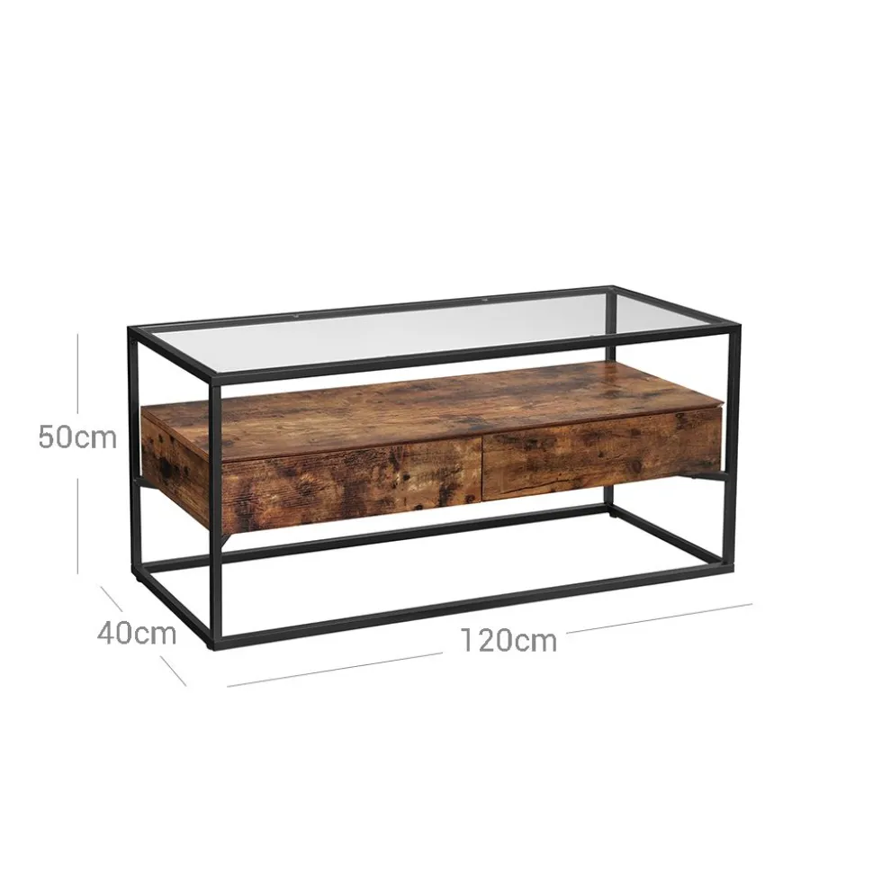 Hot SONGMICS Meuble TV jusqu’à 55 pouces Noir