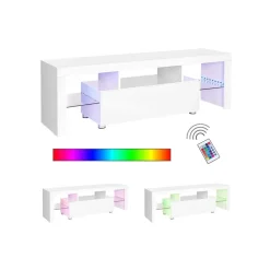 Sale SONGMICS Meuble TV LED Blanc