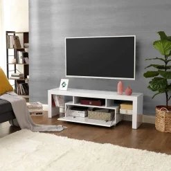 Sale SONGMICS Meuble TV LED Blanc