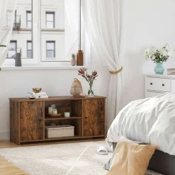 Fashion SONGMICS Meuble TV Marron Rustique