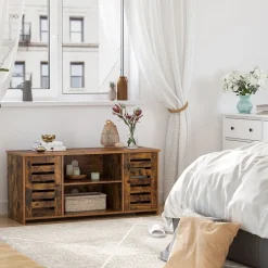 Fashion SONGMICS Meuble TV Marron Rustique