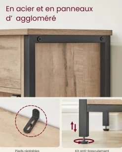 Clearance SONGMICS Meuble TV mural Blanc