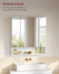 Best SONGMICS Miroir intégral 160 x 50 cm cadre en alliage d’aluminium noir d’encre