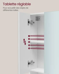 Best SONGMICS Miroir intégral 160 x 50 cm cadre en alliage d’aluminium noir d’encre