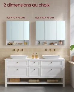 Best SONGMICS Miroir intégral 160 x 50 cm cadre en alliage d’aluminium noir d’encre