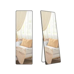 Clearance SONGMICS Miroir intégral 160 x 50 cm cadre en alliage d’aluminium noir d'encre