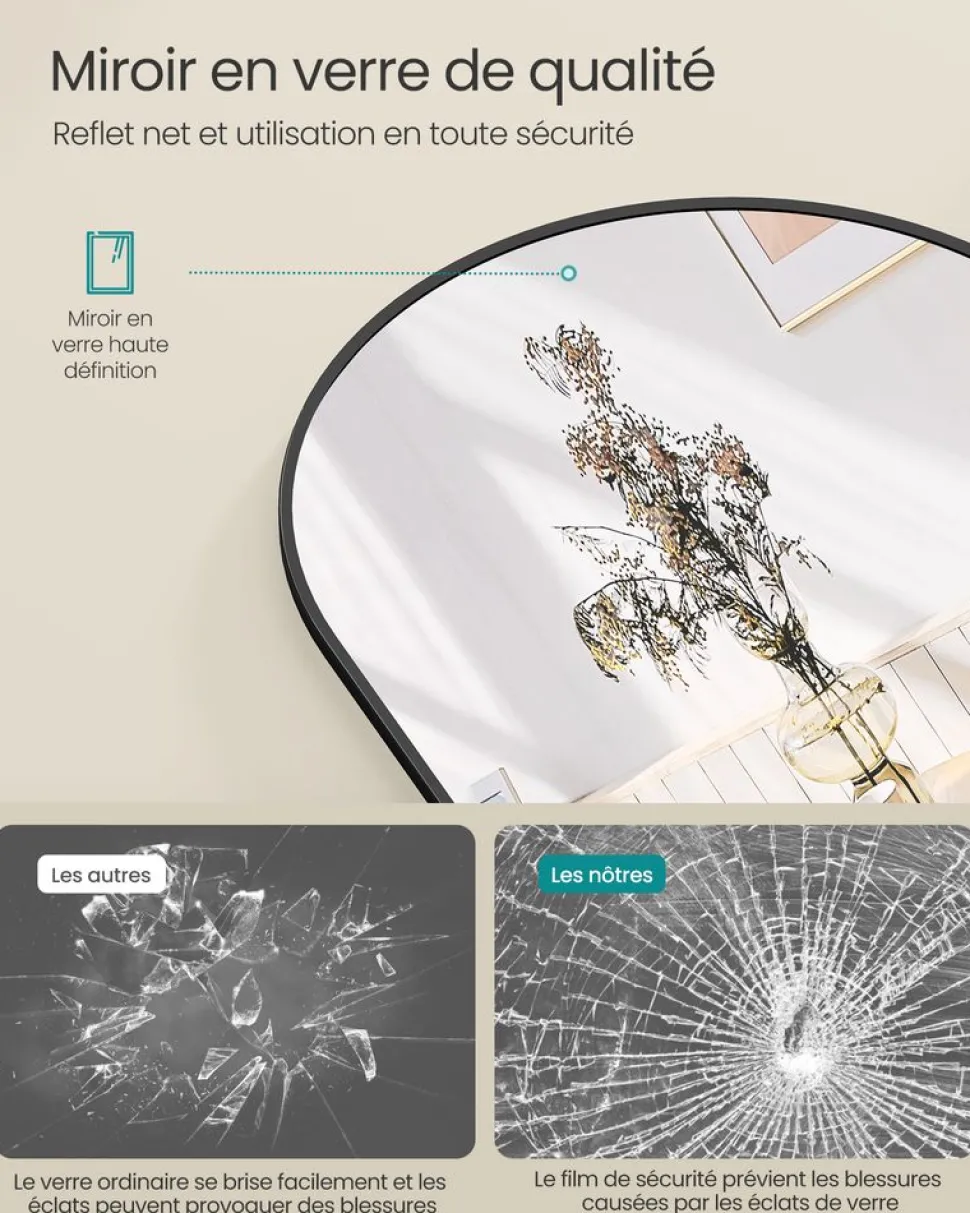 Best Sale SONGMICS Miroir maquillage grossissant x 7