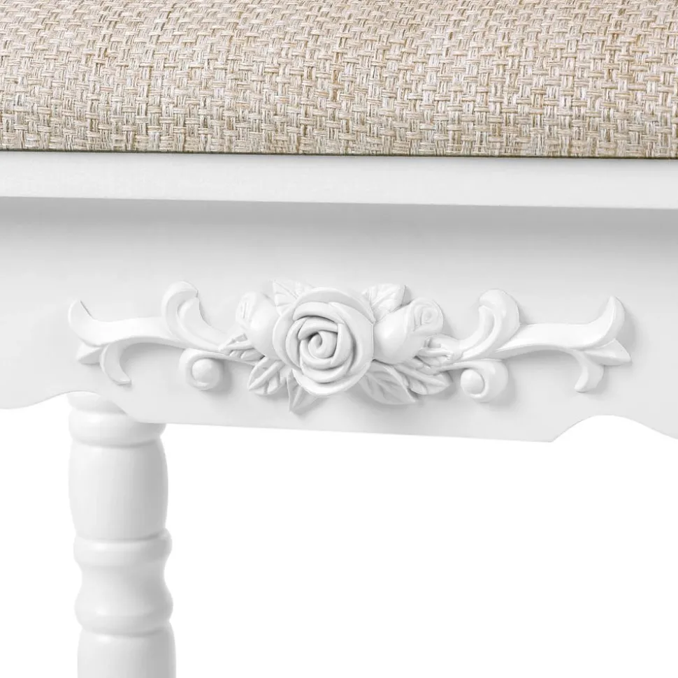 Clearance SONGMICS Miroir Mural avec LED et Serrure Surface Blanche + Doublure Grise Beige